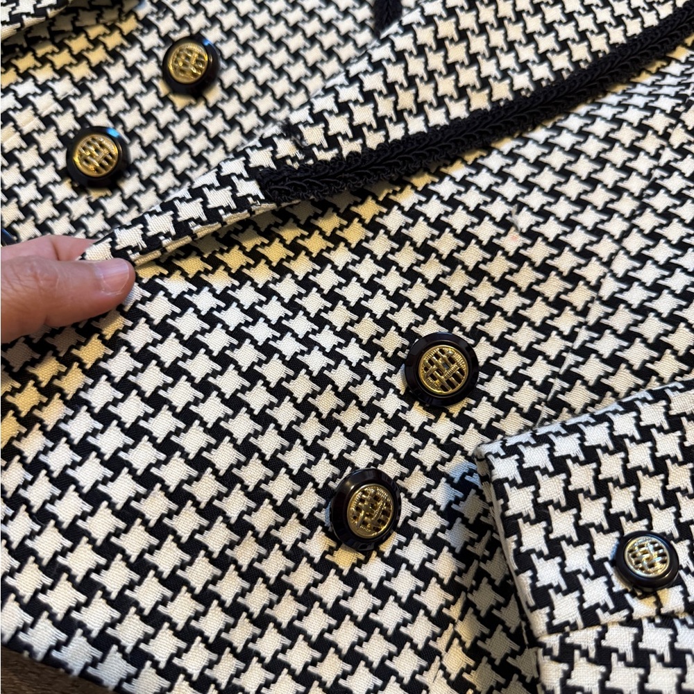So Crazy by Rina Rossi Women's Black and White Houndstooth Blazer- Size 4 - Picture 6 of 14